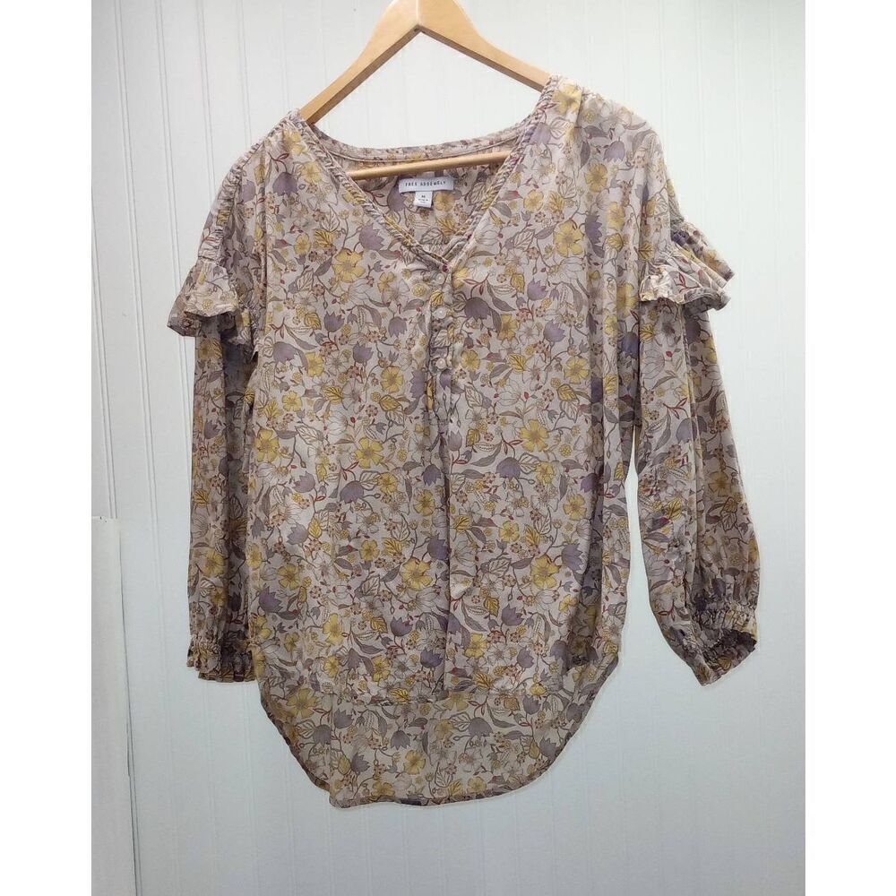 Free Assembly vintage inspired,Boho long sleeve blouse size in listing